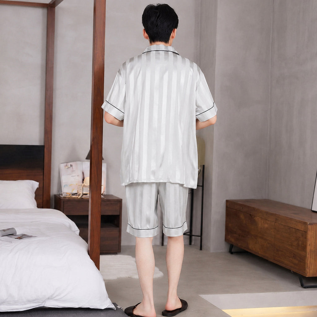 Cooling CoolTouch Ice-Silk Pajama Set for Home and Sleep, Multiple Colors, L/XL/2XL/3XL