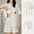 Cotton 3-Piece Pajama Set for Home and Sleep, Multiple Colors, M/L/XL/XXL