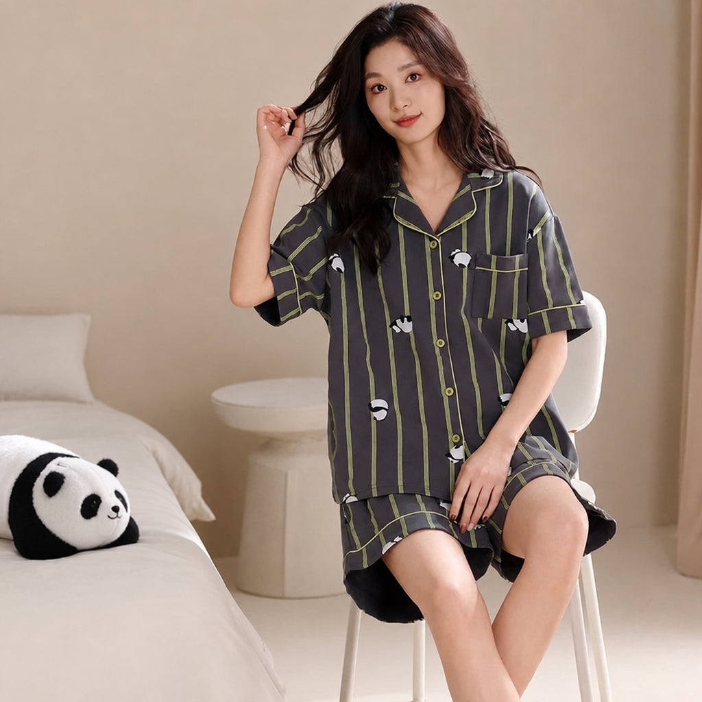 Cotton 3-Piece Pajama Set for Home and Sleep, Multiple Colors, M/L/XL/XXL