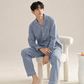 Men's Cotton Button-Front Pajamas for Home and Sleep, Multiple Colors, Multiple Sizes