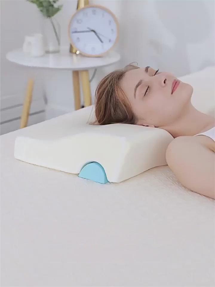 Contoured Cervical Memory Pillow for Neck Support, Multiple Colors, 2.4-4.3 in