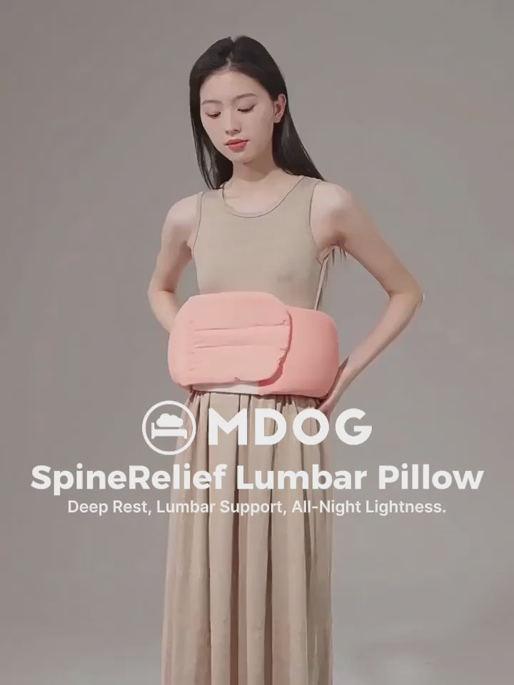 Nighttime Lumbar Support Belt for Bed, Sofa, or Chair, Gray/Pink/Green, M/L