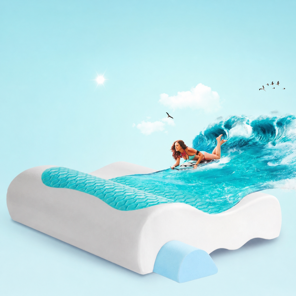 Memory Foam Cooling Gel Neck Pillow for Side Sleeping, Classic/Extended/Butterfly, 2.8-4.3 in