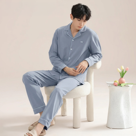 Men's Cotton Button-Front Pajamas