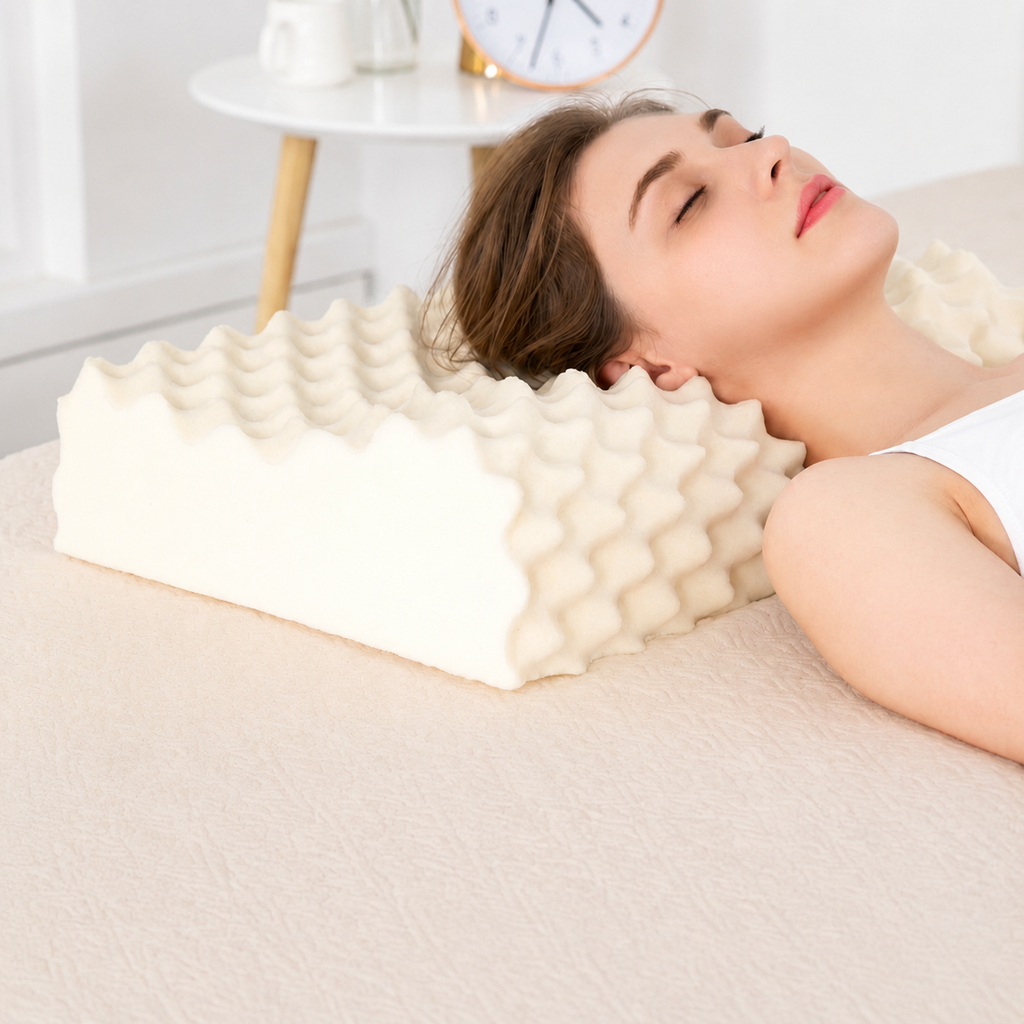 Thai Latex Anti-Mite Pillow for Sleep Comfort, Multiple Colors