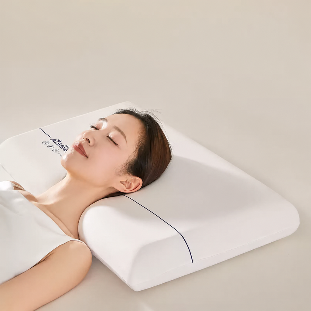 Antibacterial Memory Neck Pillow for Neck Support, Magnetic/White - 3.1 in/White - 3.9 in/Ergonomic