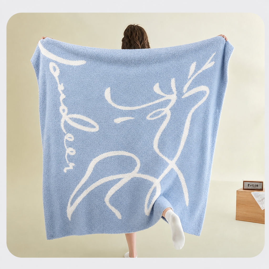 Cooling Reversible Plush Knit Throw Duvet for Bedding Comfort, Multiple Colors, 51x67 in/47x59 in