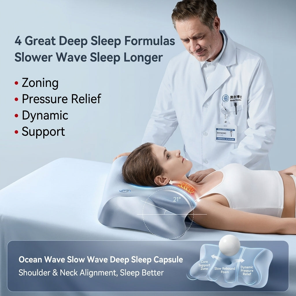 Deep-Wave Cervical Support Pillow