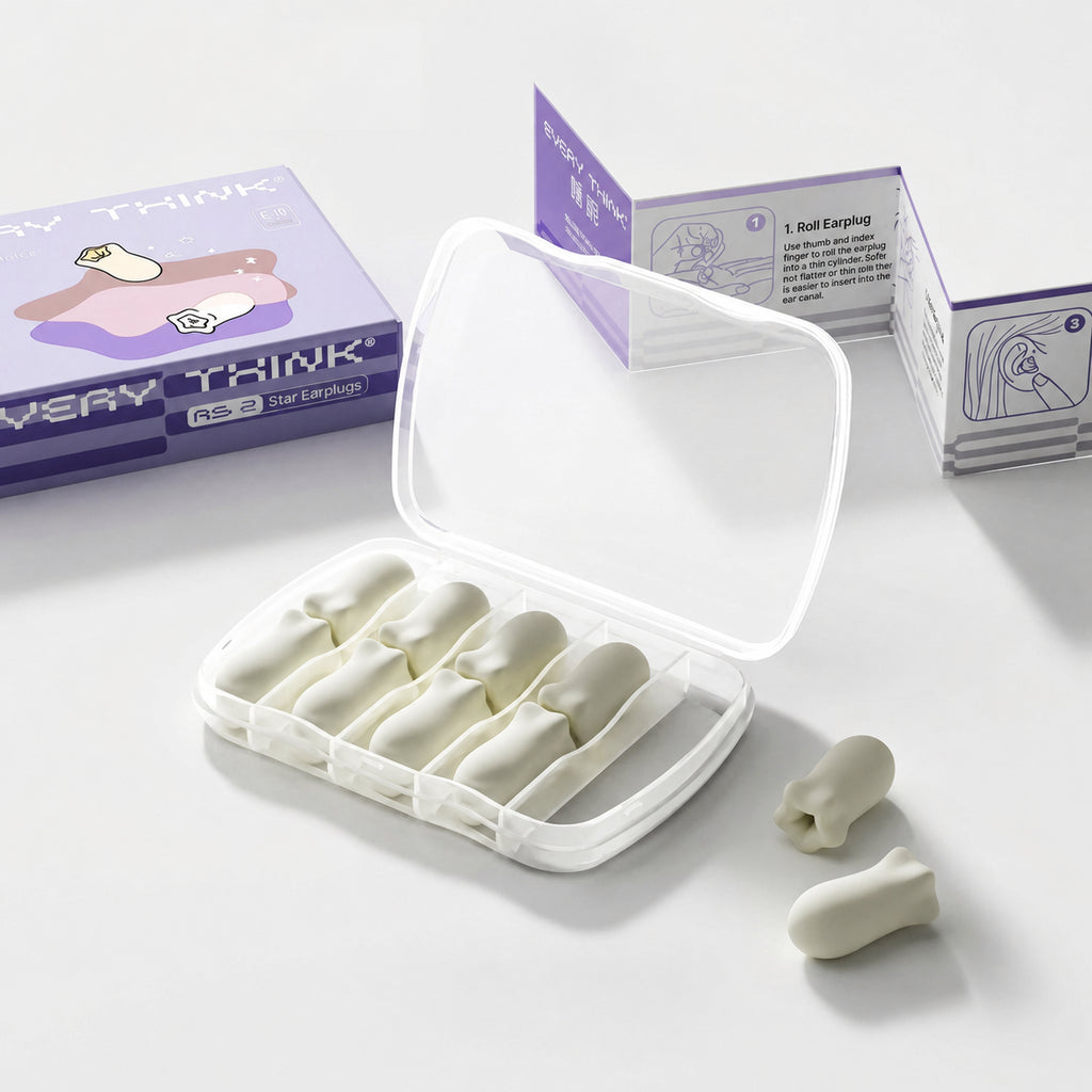 Cooling Ultra Noise-Blocking Earplugs for Sleep, White/Pink, 6 Pcs