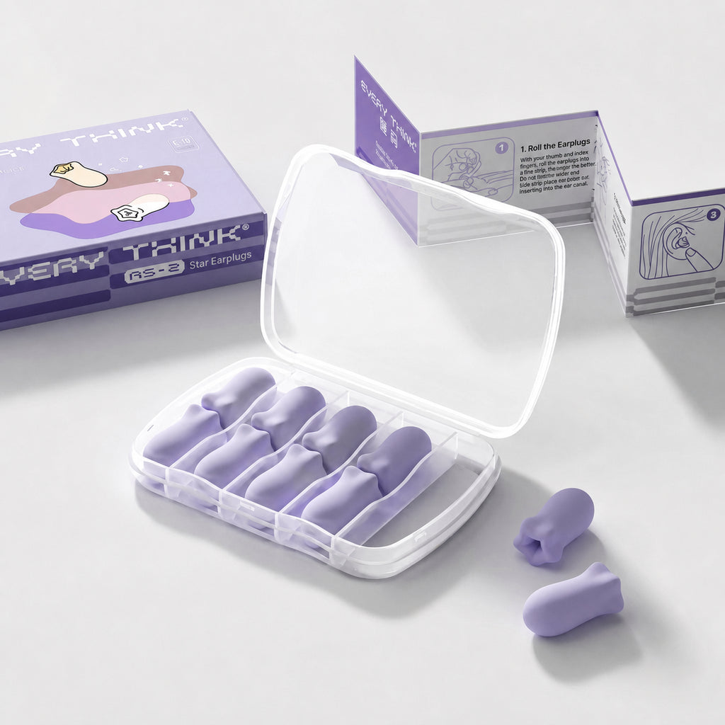 Cooling Ultra Noise-Blocking Earplugs for Sleep, White/Pink, 6 Pcs