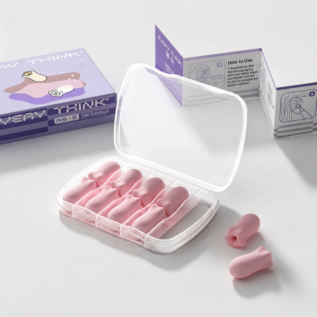 Cooling Ultra Noise-Blocking Earplugs for Sleep, White/Pink, 6 Pcs