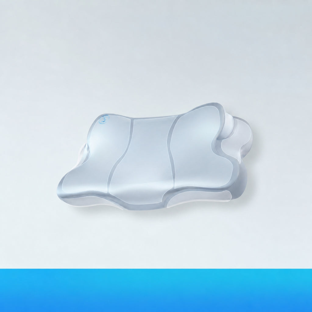 3D Cervical Memory Foam Pillow for Neck Support, White/Gray/Navy/Blue