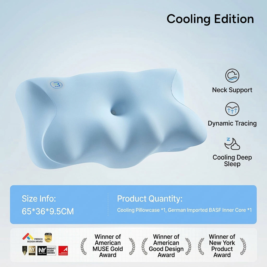 Deep-Wave Cervical Support Pillow